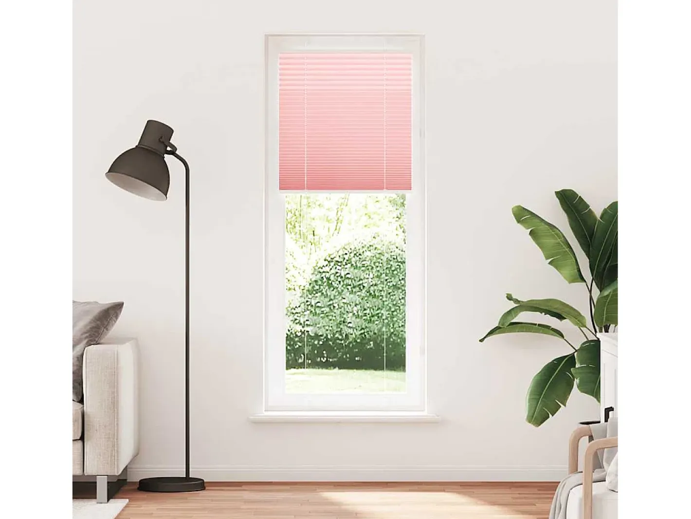 Estor plisado 75x200 cm ancho tela 74,4 cm poliéster Rosa Online