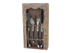 Estuche de 24 piezas Colección Rustic Lou Laguiole Gris New