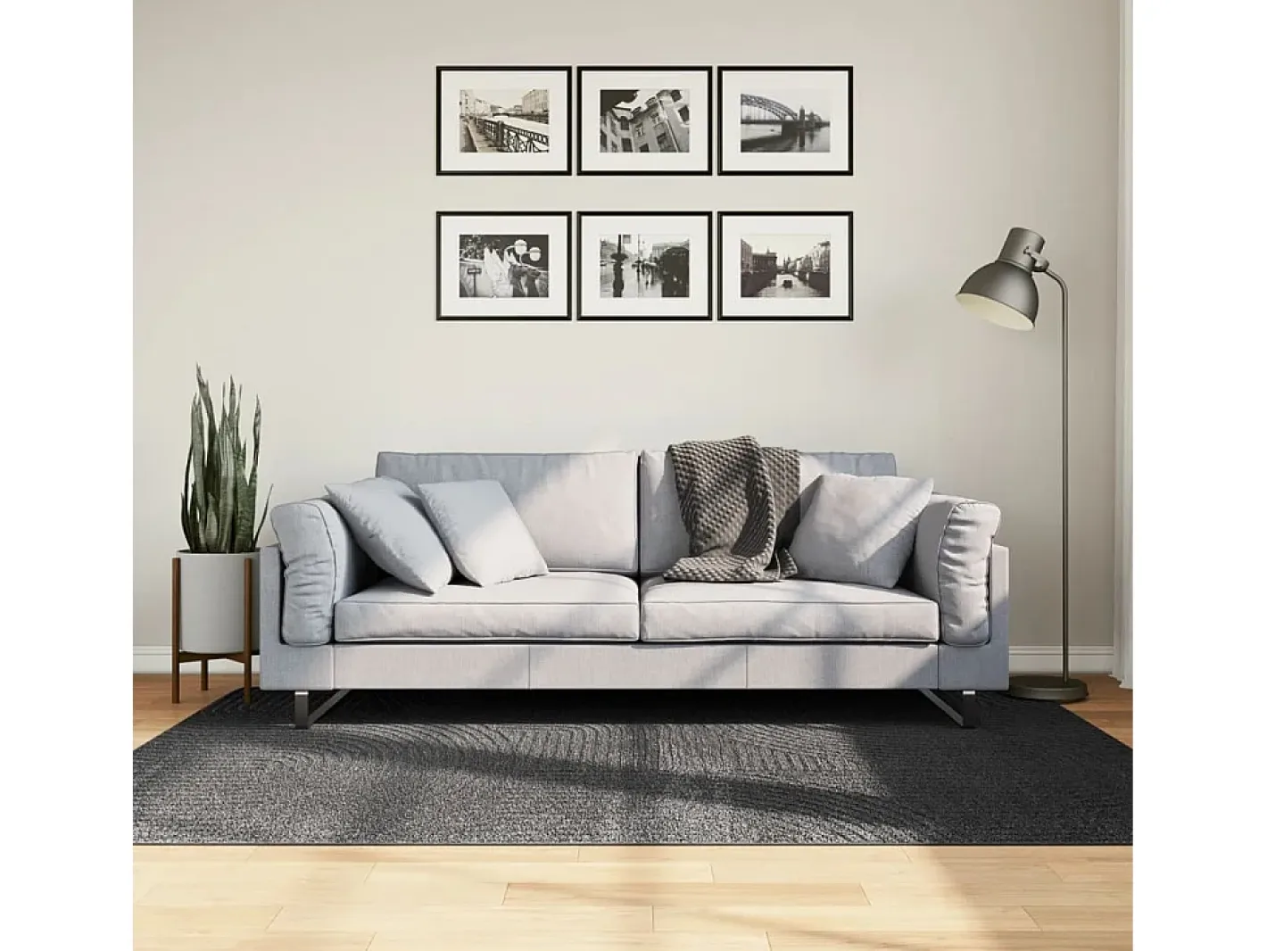 Sale Garden Furniture Everlyn Alfombra pelo corto look escandinavo IZA antracita 140x200 cm Gris antracita