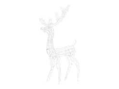 Best vidaxl Familia de renos de Navidad acrílico 300 LEDs frío Blanco