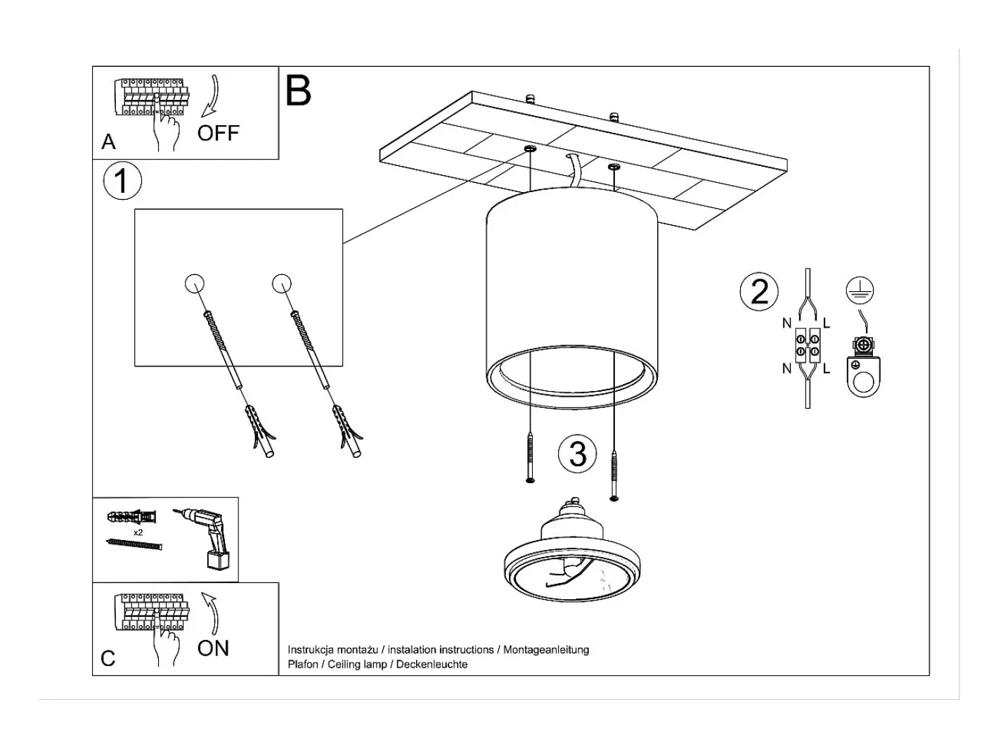 Sollux Lighting Plafón-Faretti a plafone Applique in ceramica bianca GU10/ES111 Downlights de superficie Cermaic Aplique GU10 / ES111 Blanco
