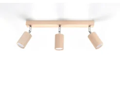 Sollux Lighting Plafón-Faretto Bar Luce Incasso Legno Naturale GU10 Barras de foco Flush Light Madera natural GU10 Marru00f3n
