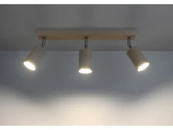Sollux Lighting Plafón-Faretto Bar Luce Incasso Legno Naturale GU10 Barras de foco Flush Light Madera natural GU10 Marru00f3n