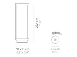 Farol de mesa LED Corten 2,2w a pilas IP54 Azafrán 3000K 12h potencia máxima en aluminio Marru00f3n Outlet