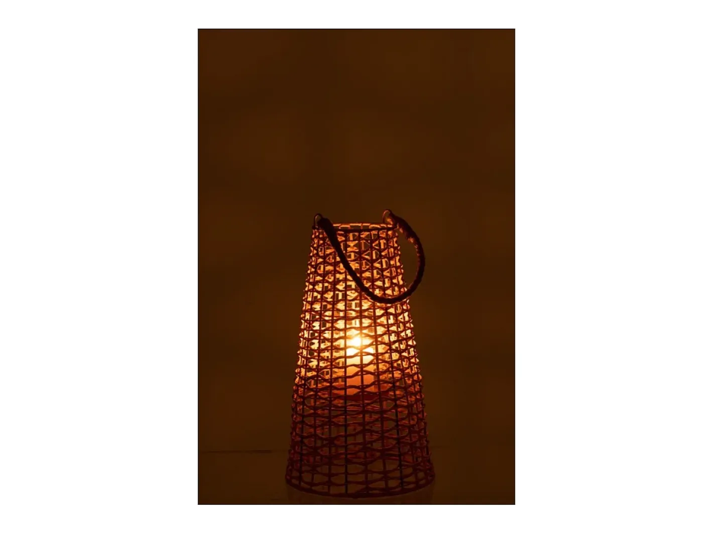 Outlet J-Line Farol de mimbre 30x30x55 cm Beige