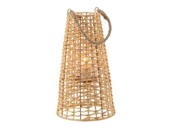 Outlet J-Line Farol de mimbre 30x30x55 cm Beige