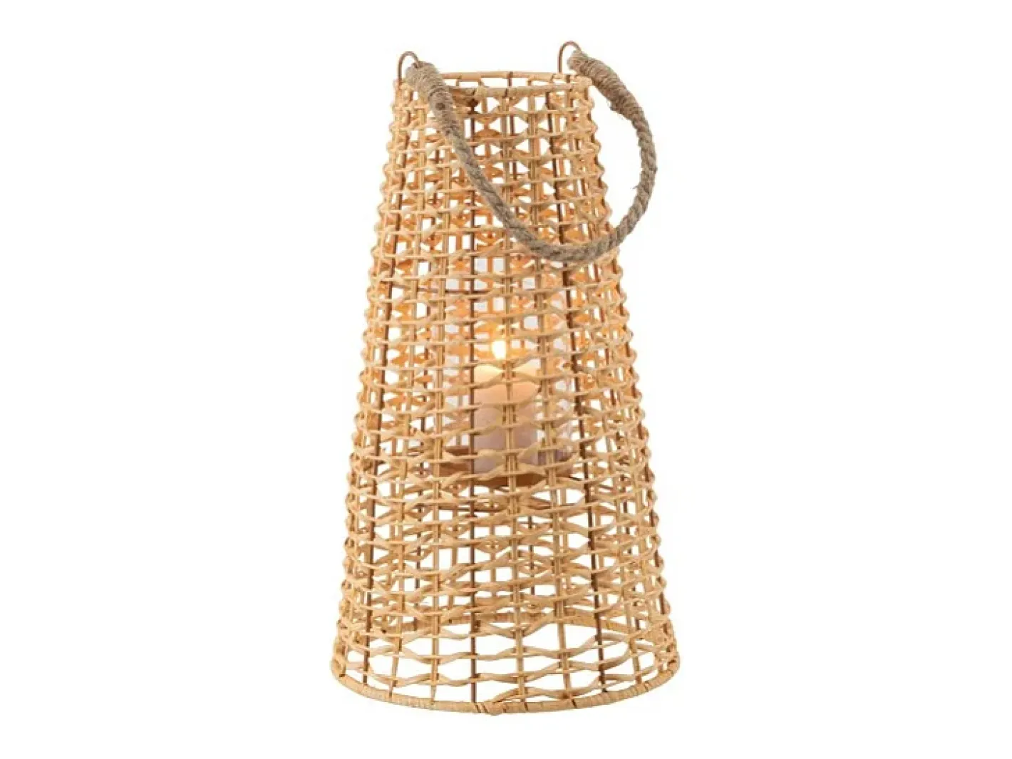 Outlet J-Line Farol de mimbre 30x30x55 cm Beige