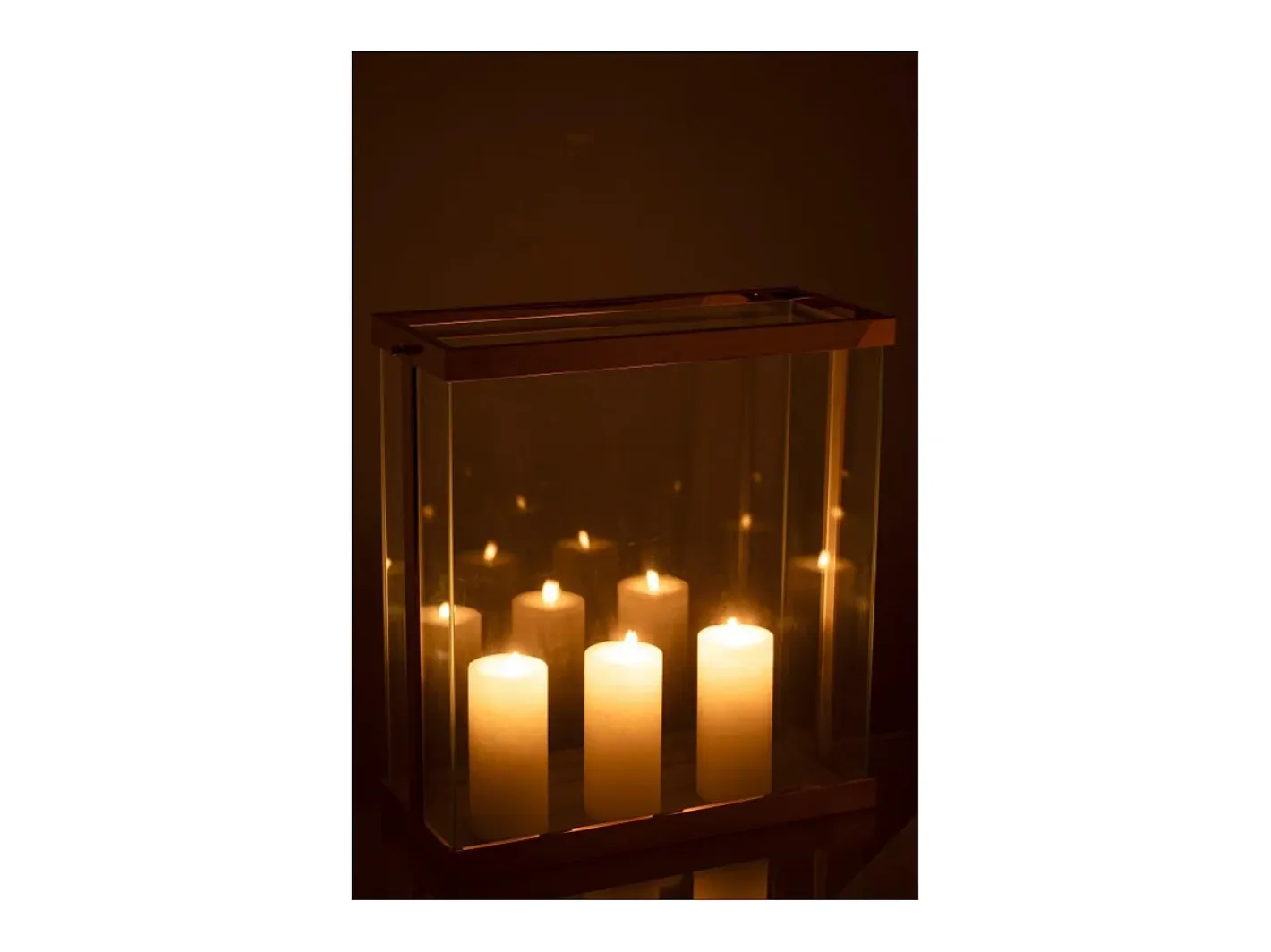 J-Line Iluminación Exterior-Farol rectangular de vidrio 41.5*18*45 cm Dorado