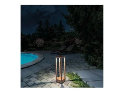 Farol solar para el hogar, 2,2 W, LED, funciona con pilas, IP54, color azafrán corten Marru00f3n Sale