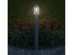 Iluminación Exterior-Farola de jardín de acero inoxidable ES661705 Plateado