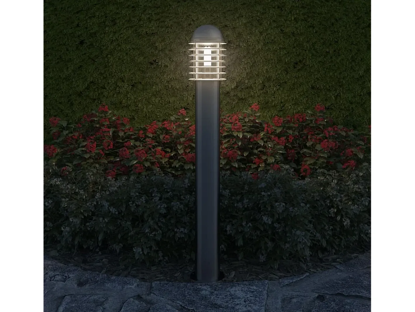 Iluminación Exterior-Farola de jardín de acero inoxidable ES661705 Plateado