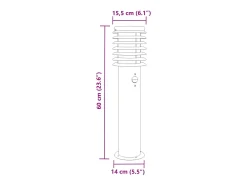 Helloshop26 Iluminación Exterior-Farolas y sensores para exterior 3 piezas acero inoxidable negro 02_0042574 Gris
