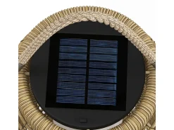 Outsunny Farolillo solar Ashti luces LED natural Ø18x37 cm Negro