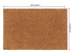 Felpudo de fibra de coco natural 65x100 cm ES381653 Marru00f3n Outlet