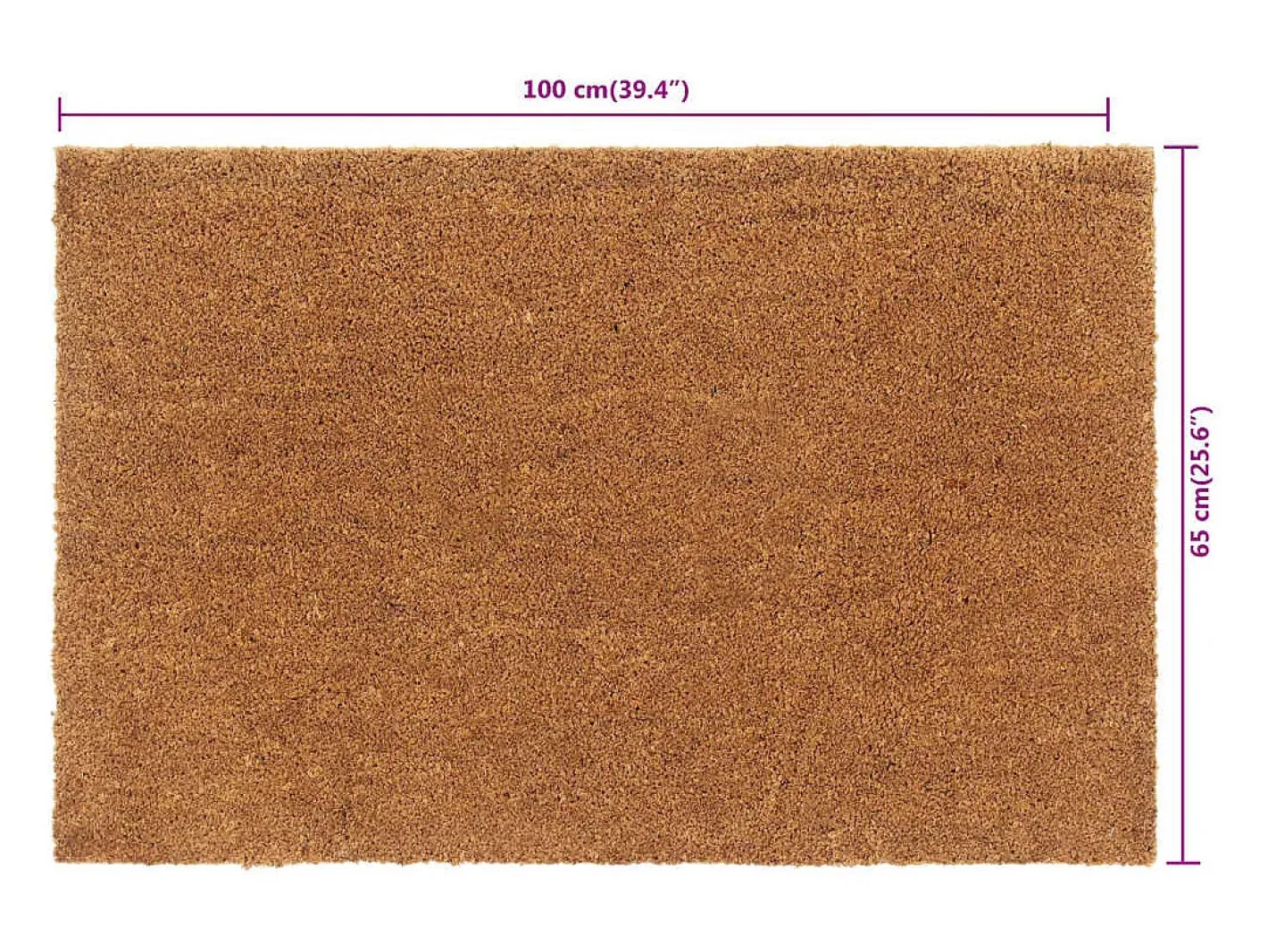 Felpudo de fibra de coco natural 65x100 cm ES381653 Marru00f3n Outlet
