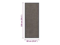 Felpudo-Felpudo de nudo marrón oscuro 60x150 cm ES941310 Marru00f3n