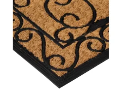 Clearance Felpudo rectangular de goma y fibra de coco 45x75 cm ES167329 Marru00f3n