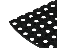 Hot Felpudo semicircular de goma 45x75 cm ES521539 Negro