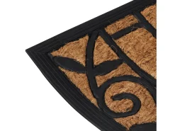 Felpudo-Felpudo semicircular de goma y fibra de coco 45x75 cm ES926673 Marru00f3n