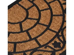Felpudo-Felpudo semicircular de goma y fibra de coco 45x75 cm ES926673 Marru00f3n