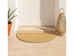 Alfombra De Exterior|Alfombra Redonda-Felpudo semicircular esparto marsella 80x40 cm d&l 1X80X53 CM Marru00f3n
