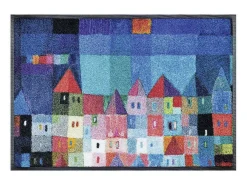 Felpudo-Felpudo 50x75 tejido estampado fresco CASAS Azul