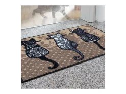 Sale Felpudo 50x75 tejido estampado animales KATBANDE marrón Marru00f3n