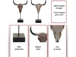 MCW Figura decorativa de pie cráneo de vaca -D30 Beige Best