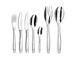 Sale Lou Laguiole Figure Brillante - Cubertería de 62 piezas Plateado