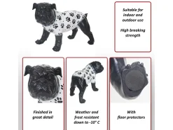 MCW Estatua-Figurita decorativa de bulldog Negro