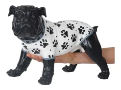 MCW Estatua-Figurita decorativa de bulldog Negro