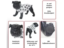 MCW Estatua-Figurita decorativa de bulldog Negro