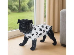 MCW Estatua-Figurita decorativa de bulldog Negro