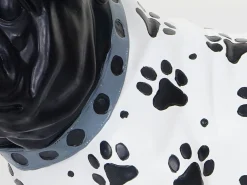 MCW Estatua-Figurita decorativa de bulldog Negro
