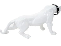 MCW Estatua-Figurita decorativa pantera con collar, alto brillo con collar Blanco