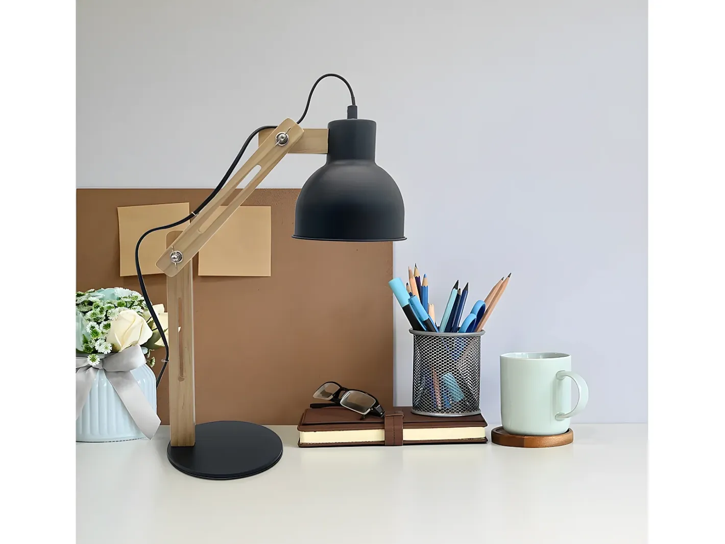 AKUNADECOR Flexo Articulable Modelo Baptista 1luz /haya Negro Best