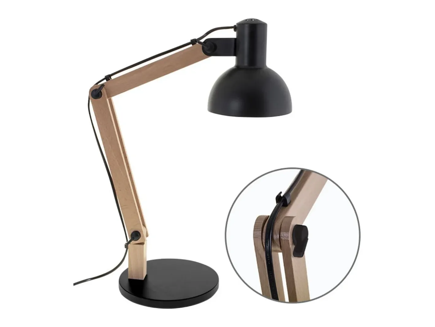 Flexo Darci Lumit 11W altura regulable /natural Ø35 cm Negro Sale