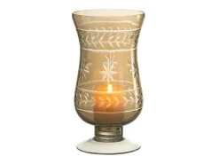 J-Line Florero moderno de vidrio 11.5x11.5x22 cm Gris Discount