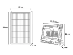 AHD Foco con panel solar proyector LED Bluetooth Toscor L Multicolor New