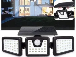 Lumisky Iluminación Exterior-Foco con sensor solar 700LM FALCON Negro