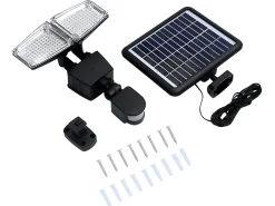 Lumisky Iluminación Exterior-Foco con sensor solar 1200LM DOUGLAS Negro