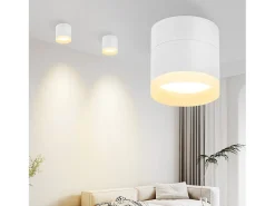 NETTLIFE Foco de superficie LED foco de superficie - foco de techo redondo de 5W foco de superficie GX53 luz de techo acrílica pequeña cálido 3000K Blanco Clearance