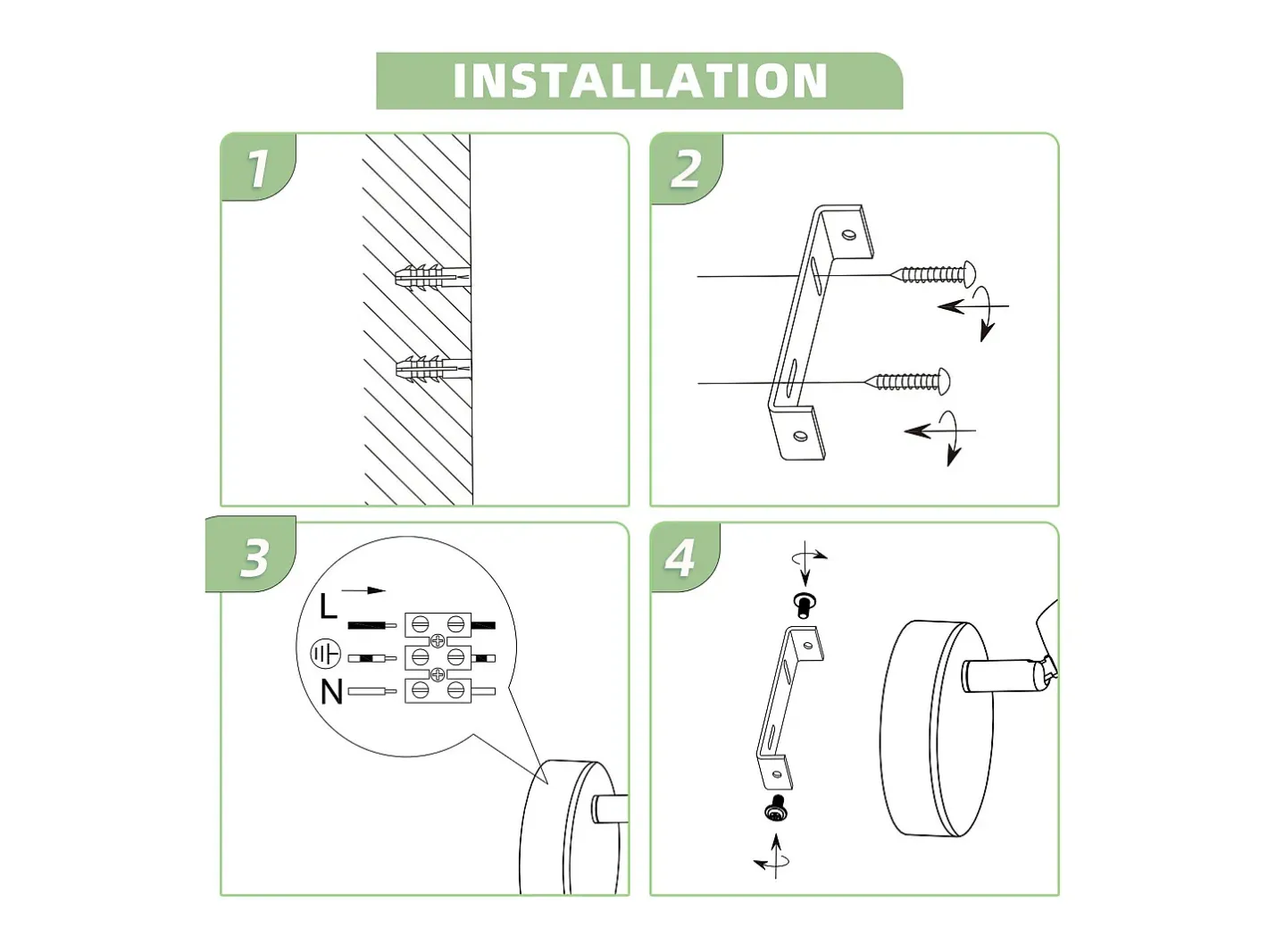 NETTLIFE Plafón-Foco de techo LED , 1 bombilla moderna, 4 W, , blanco cálido, 3000 K, ajustable 350° Negro