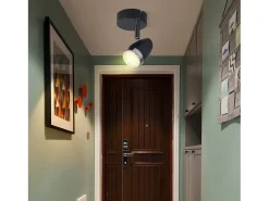 NETTLIFE Plafón-Foco de techo LED , 1 bombilla moderna, 4 W, , blanco cálido, 3000 K, ajustable 350° Negro