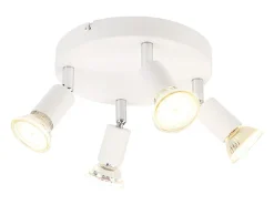 Best NETTLIFE Foco de techo LED Focos de techo - Lámpara de techo de metal GU10 orientable de 4 llamas Moderna Blanco