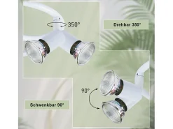 Best NETTLIFE Foco de techo LED regulable GU10 con 3 llamas, foco de techo industrial para sala de estar Blanco