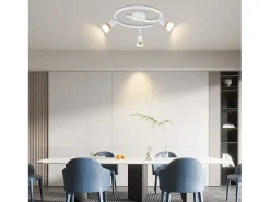 Best NETTLIFE Foco de techo LED regulable GU10 con 3 llamas, foco de techo industrial para sala de estar Blanco