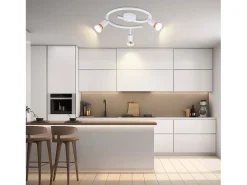 Best NETTLIFE Foco de techo LED regulable GU10 con 3 llamas, foco de techo industrial para sala de estar Blanco