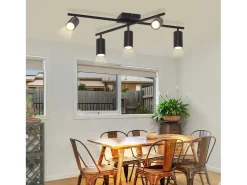 Hot NETTLIFE Foco de techo , lámpara de techo GU10 de 5 luces, lámpara moderna para sala de estar, cocina y dormitorio Negro