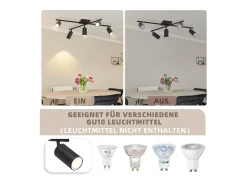 Hot NETTLIFE Foco de techo , lámpara de techo GU10 de 5 luces, lámpara moderna para sala de estar, cocina y dormitorio Negro